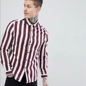 ASOS, regular fit stripe shirt. Medium